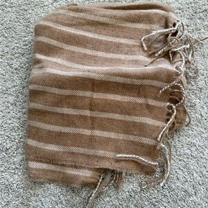 Striped Tan and Cream Scarf
